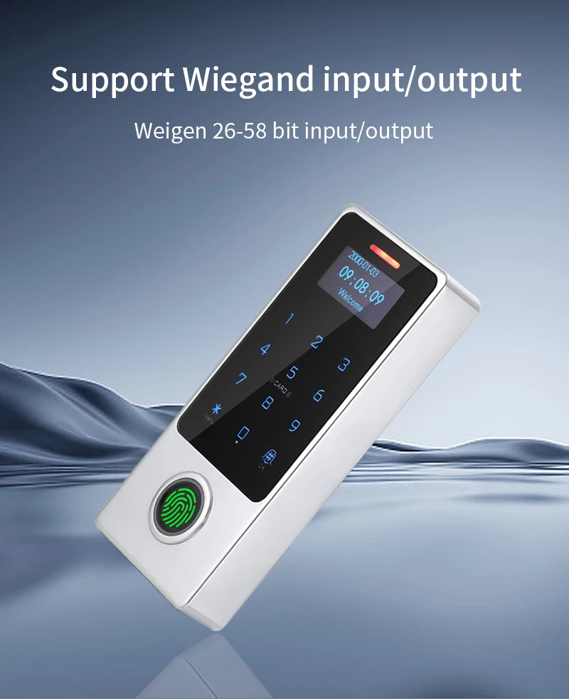 S1587630be82e41198d0c6c34dd302052D WIFI App Tuya Fingerprint Access Controller Keypad Metal Waterproof RFID Card Standalone Door Access Control System