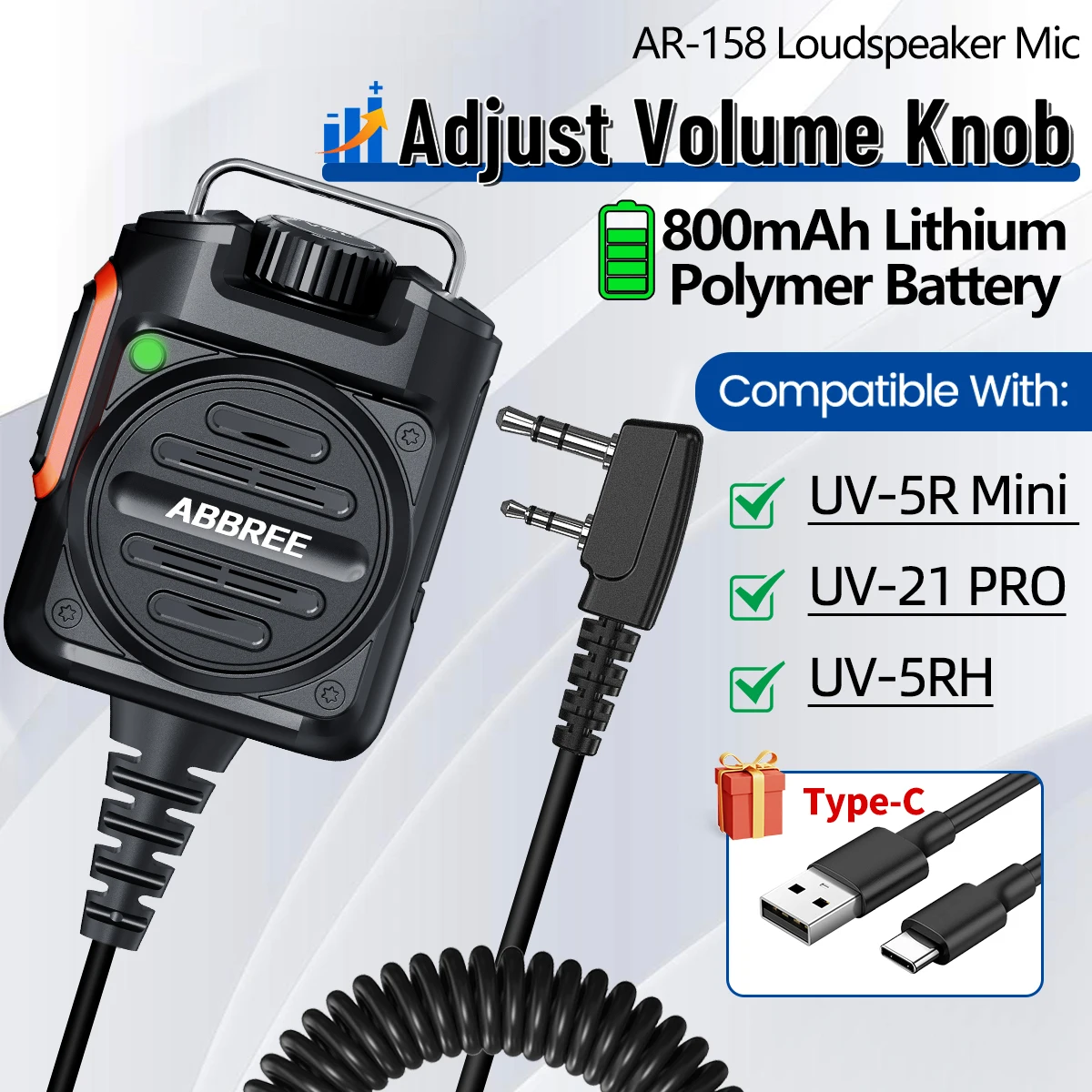 Tactical Remote Speaker Mic with Adjustable Volume