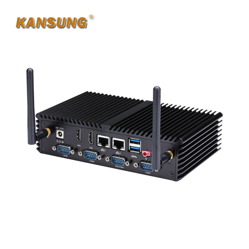 Desktop Barebone 6 Com Rs232 Computer Linux Industriale Thin Client Processore Intel Pentium Broadwell 3805U Mini Pc Fanless
