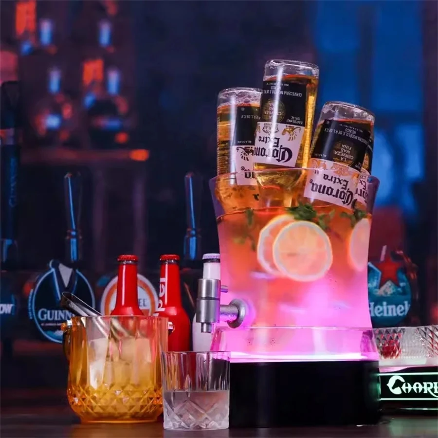 4L Bar Beer Tower Dispenser Party Wine Beer Water juice Beverage Tabletop Home Bar Liquid Drinking Ice Core Container Pourer