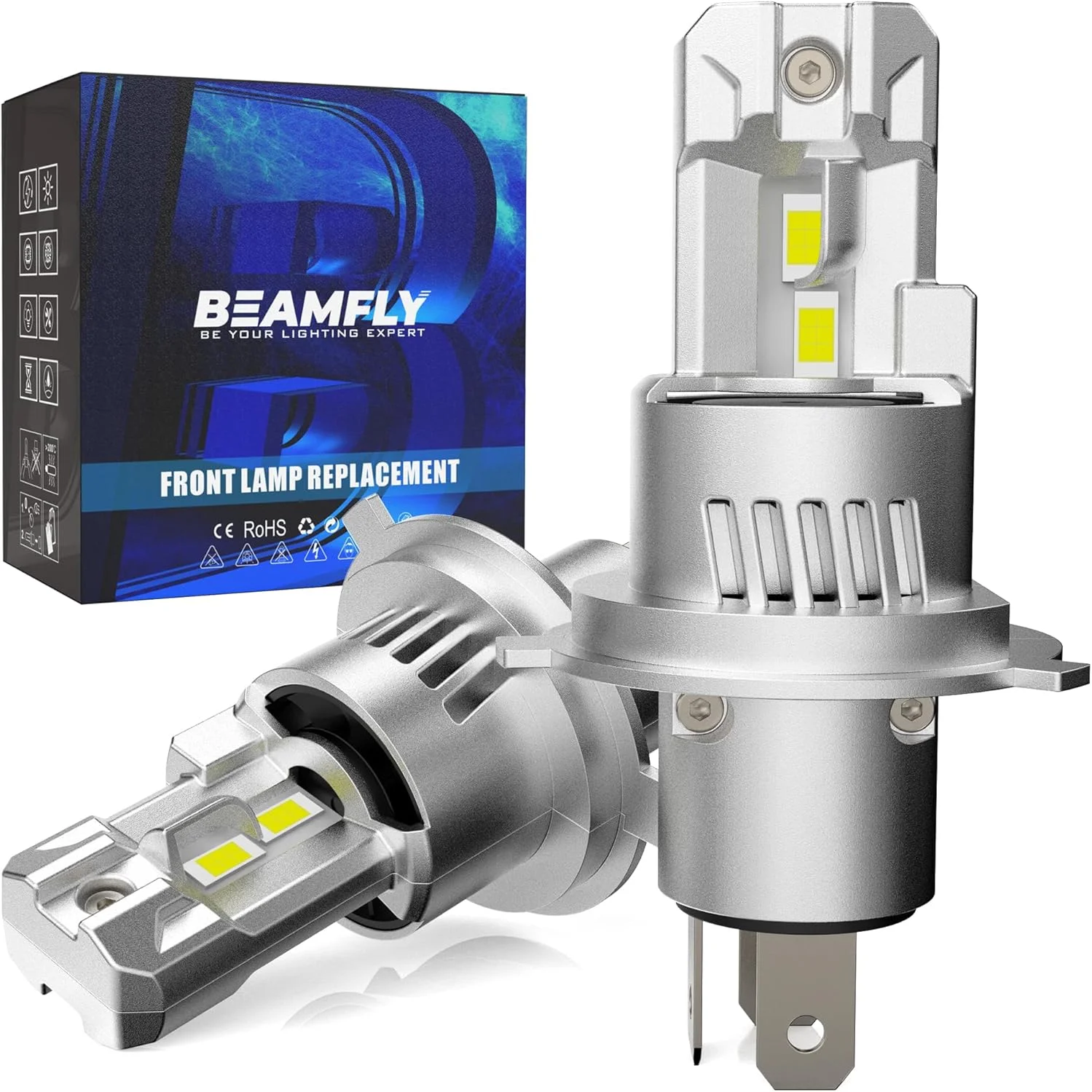 Aileo h4 led canbus livre de erros 6500k branco puro 9003 hb2 hi/lo