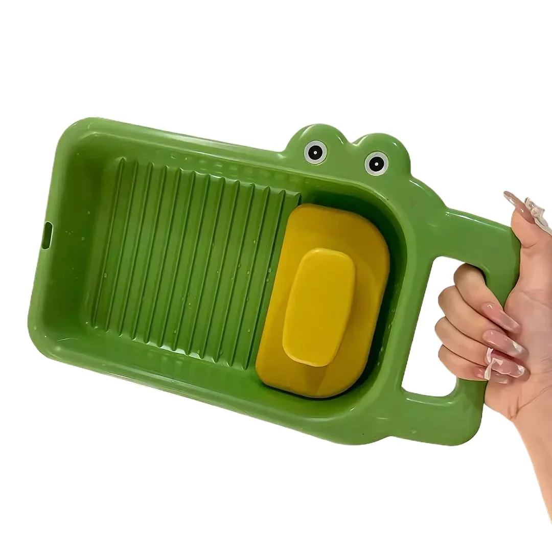 Small Crocodile with Washboard Washbasin Multifunction Lovely Integrated Washbasin Home Baby Wash Underwear Socks Special Basin