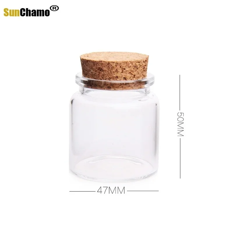 4pcs/lot 47x50mm Glass Bottles Clear Drifting Christmas Small Wishing with Cork Stoppers For Wedding Birthday Party 50ml Bottle glass bottles mini glass bottles mini perfume bottles