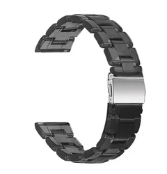Stylish 22mm Transparent Resin Smartwatch Strap Bracelet for Realme Watch S2 (Black)