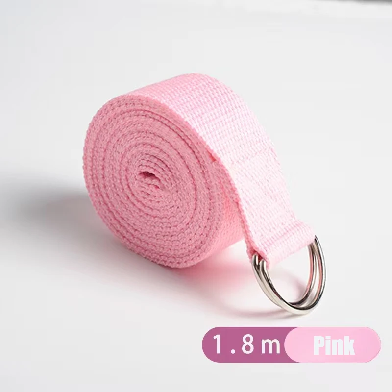 Correia de ioga de 1,8 m x 3,8 cm para alongar cinto de ioga de algodão com fivela de anel D de metal ajustável faixa elástica para fitness pilato
