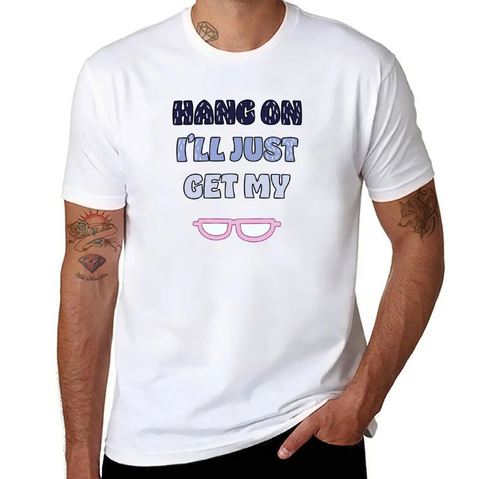 

New I'll just get my glasses T-Shirt black t shirt plus size tops mens t shirt