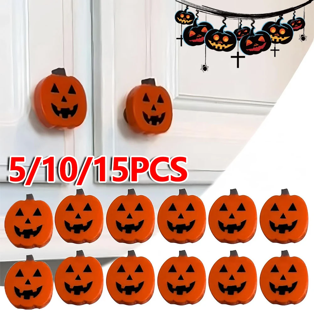 5/10/15pcs Halloween Pumpkin Knob Button Cover Halloween Pumpkin Cabinet Pull Gloves Drawer Button Bump-Proof Cover