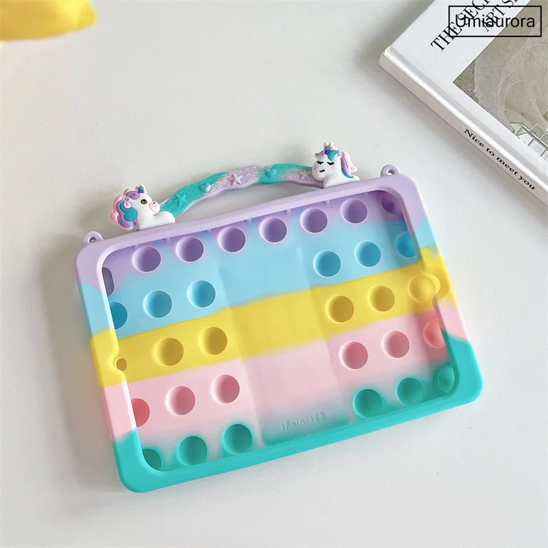 unicórnio dos desenhos animados crianças caso bolha para samsung galaxy tab lite silicone tablet capa