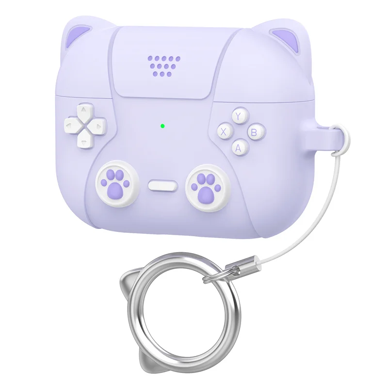 Cute 3D Cat Game Console Silicone Earphone Case with Hooks
