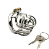 Prevent Extramarital Sex,Testis separate Cock Cage,Stainless Steel Male Chastity Device,Penis Lock,Cock Ring,Chastity Belt,134 1