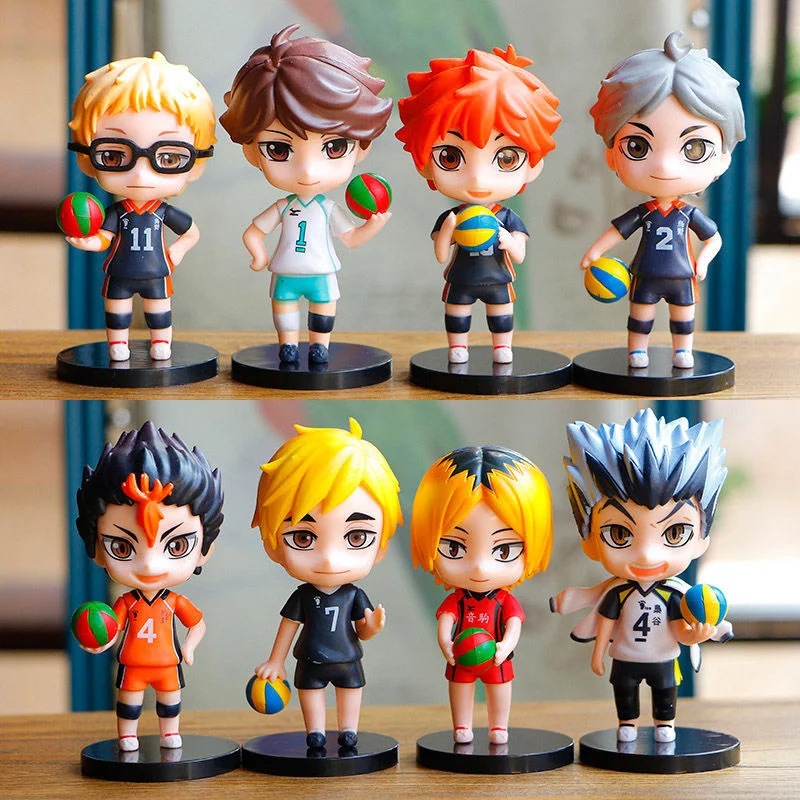 

8pcs/set Anime Haikyuu!!s Action Figure Toy Kenma Kozume Shoyo Hinata Kotaru Bokuto Yu Nishinoya Model Doll For Children Gifts