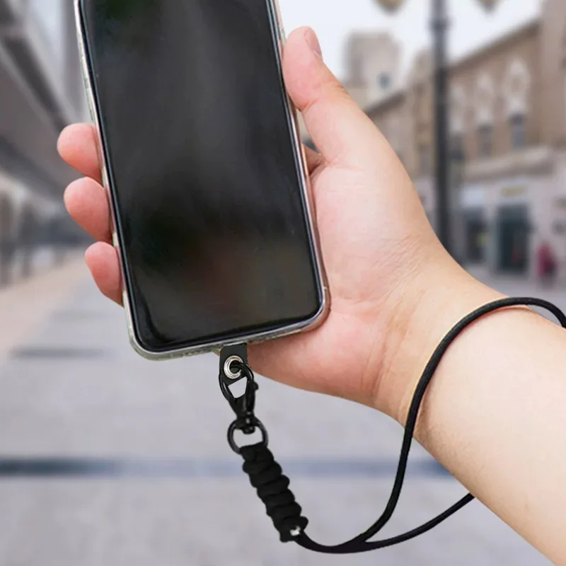 Enhanced Nylon Braided Adjustable Lanyard with Keychain and Wrist Strap