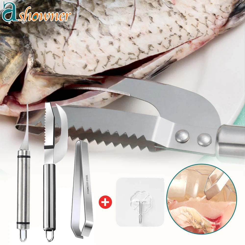 

Fish Scale Remover Knife Scales Scraping Stainless Scaler for Fish Cleaning Tools Fish Skin Brush Tongs Tweezers Kitchen Tools