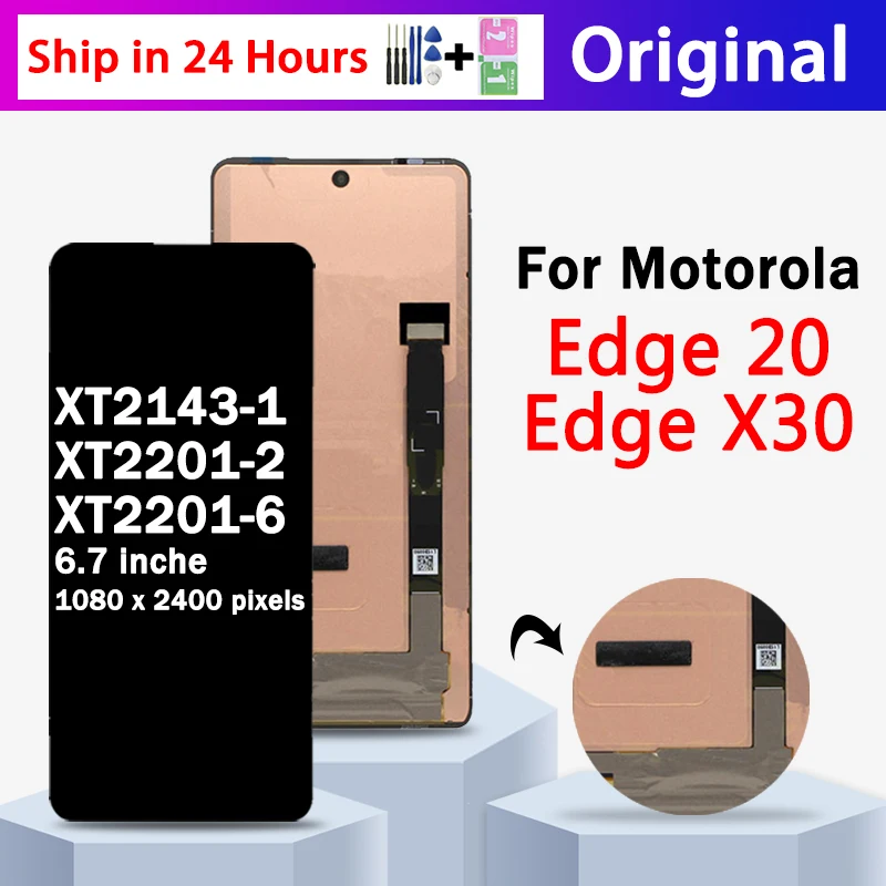 

Original For Motorola Edge 20 Edge20 XT2143-1 LCD Screen Touch Digitizer Assembly For Motorola Edge X30 XT2201-2-6 Display