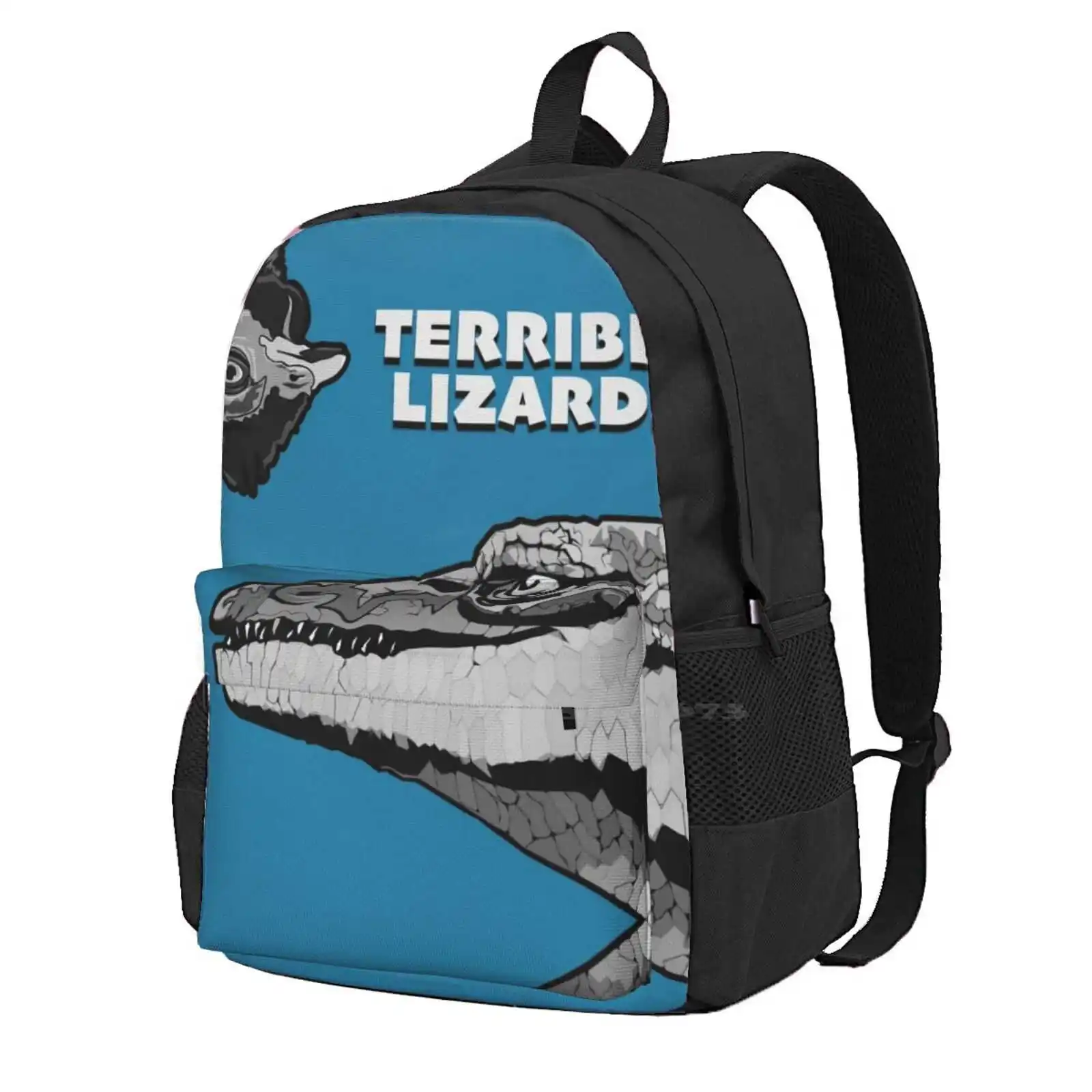 

Terrible Lizards School Bags Travel Laptop Backpack Podcast Dinosaur Lizard Chicken Megalosaurus Cockrel
