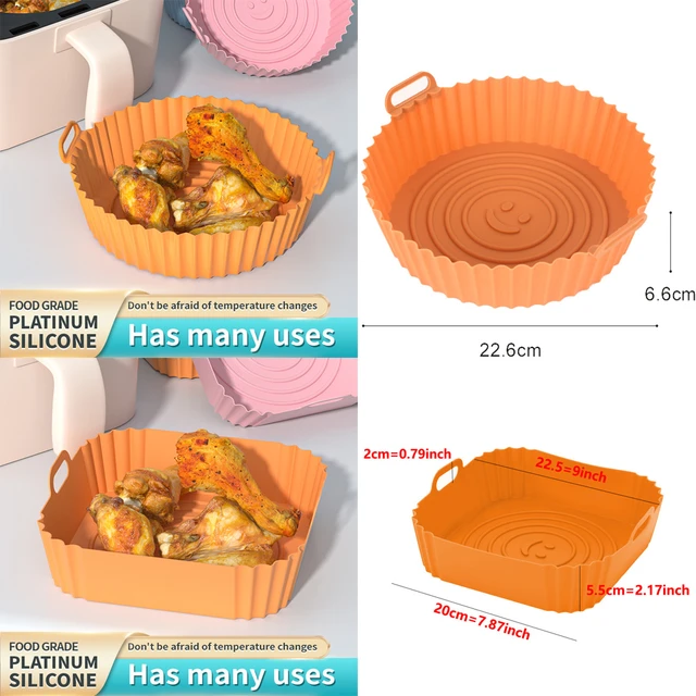 Freidora de aire Silicona Bakeware Herramientas de horneado Olla de silicona  reutilizable Cesta para hornear Plato de pizza Grill Pot Kitchen Cake  Cooking Tool