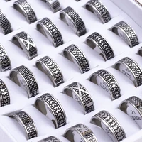 24 Pcs/Lot Stainless Steel Rings For Men Women 8mm Mix Etch Patterns Fashion Jewelry Finger Accessories Party Gift Wholesale 1