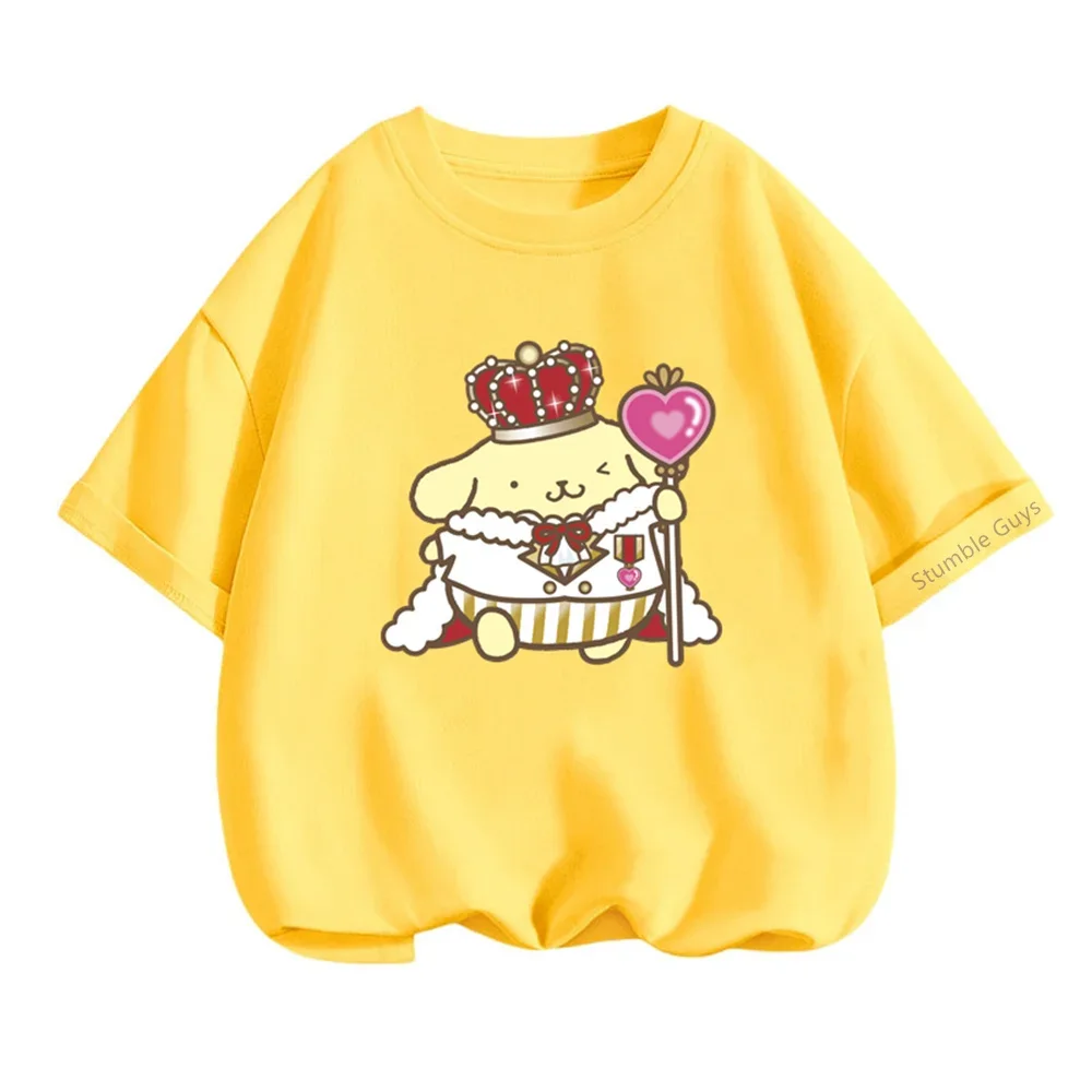 Pom Pom Purin Tshirt Kids Cartoon Casual Summer Girls Short-sleeved Girls T-shirt Men Clothes BoysTeen Clothing 4