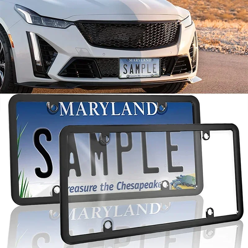 Universal 1/2PCS American License Plate Frame with Screws Number Plate Car Plate Frame 6Inchx12inch for Truck Vehicles Auto