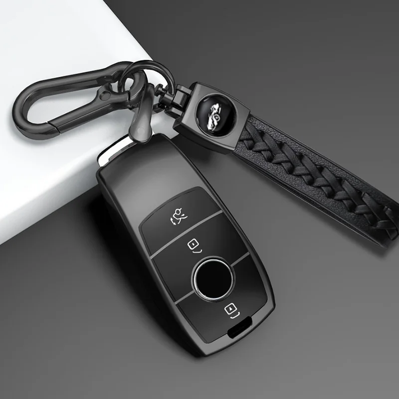 Luxury Car Key Cover & Keychain for Mercedes Benz - Elegant Key Shell Protector