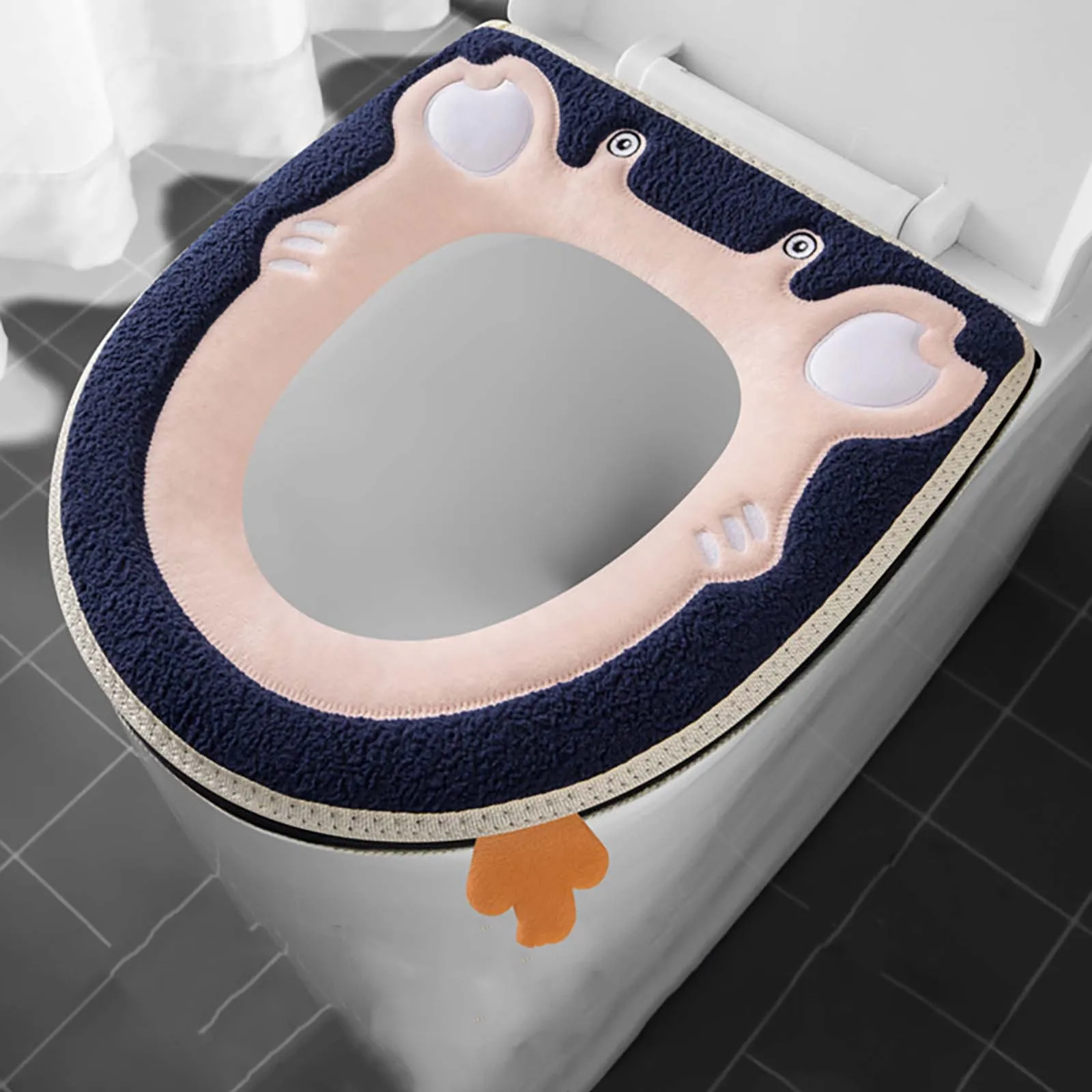 Universal Waterproof Toilet Seat Cover Cute Pattern Closestool Mat Soft Warm Toilet Seat Cushion Bathroom Lid Accessories