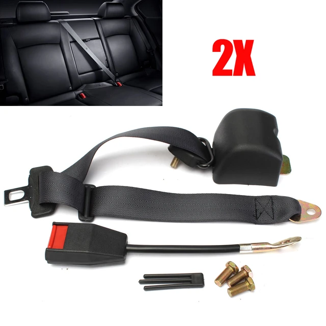 1pc/2pcs Safety 3 Point Retractable Car Automatic Seat Lap Belt