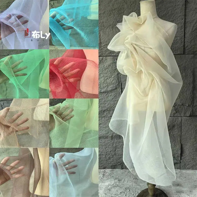 디자이너 웨딩 드레스 퍼프 스커트 수제 DIY 재봉 재료용 주름 투명 버블 메..