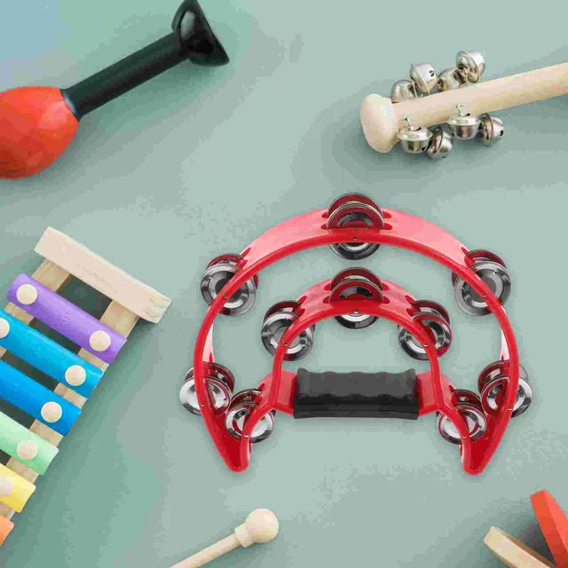 Kids Educational Toys Percussion Tambourine Moon Double Row Musical Instrument Child Christian dance tambourines Instruments