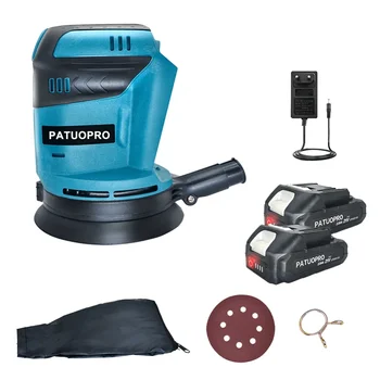 PATUOPRO Cordless Random Orbital Sander 125MM Handheld Electric Grinder Polishing Machine Home Power Tool For Makita 18V Battery