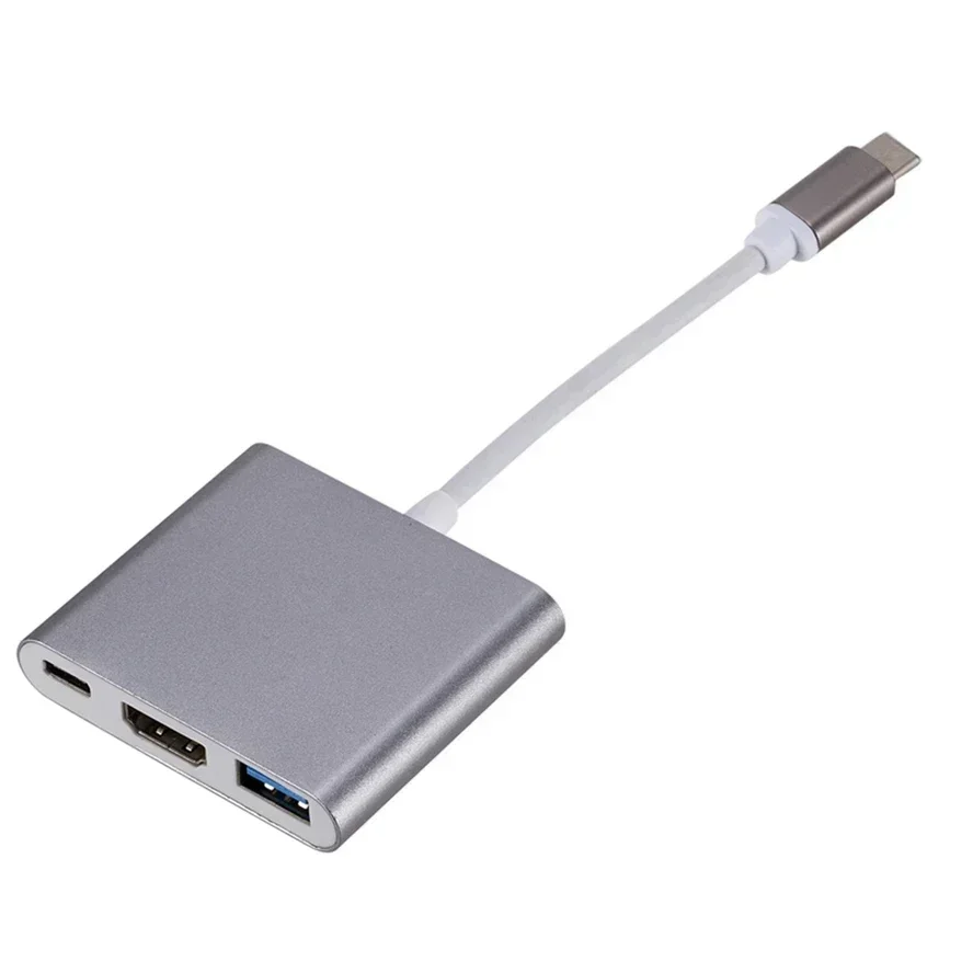 Versatile 3-in-1 USB-C Hub with HDMI and USB 3.0 Ports