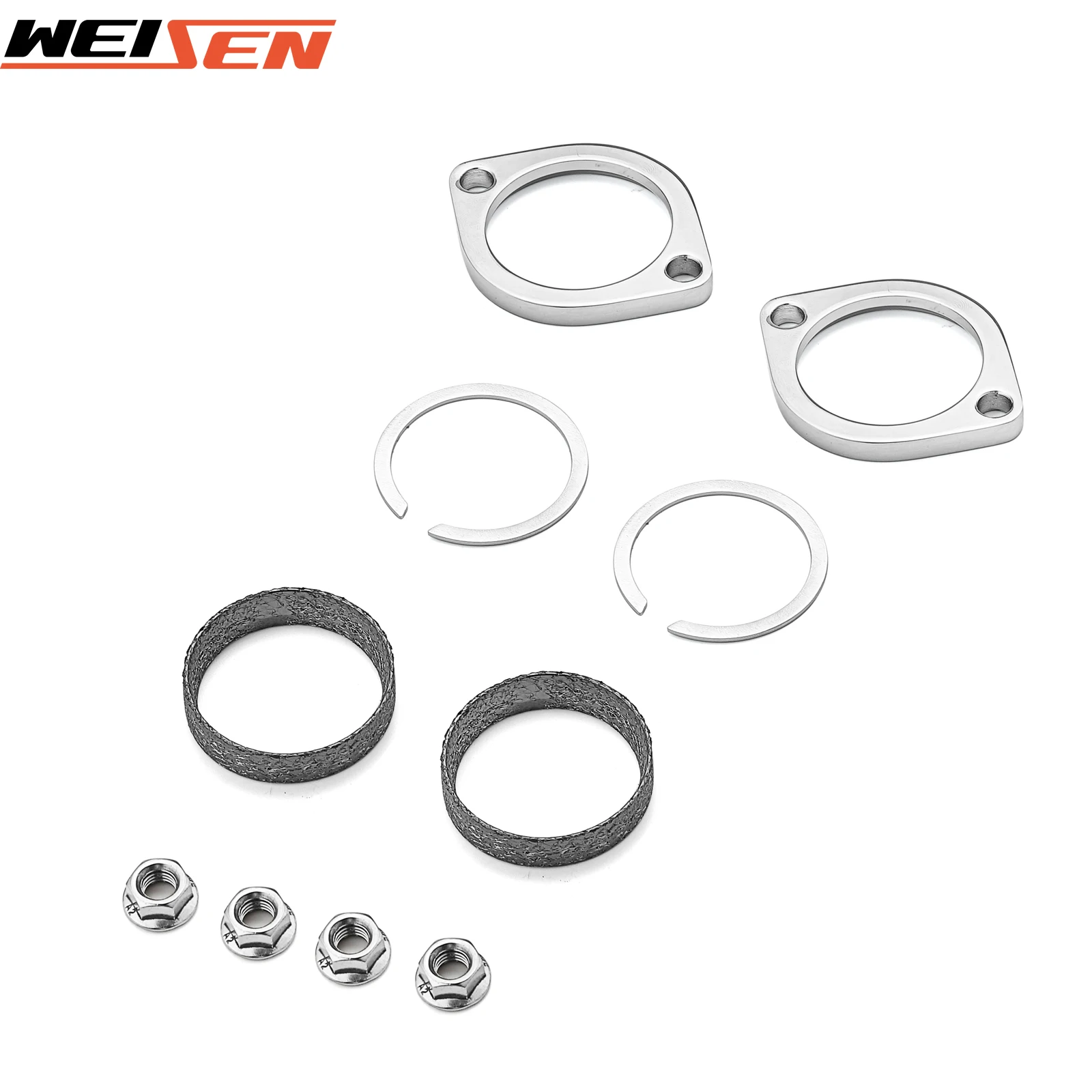Motorcycle Exhaust Tail Pipe Flange Gaskets/Seal Install Kit for Harley Big Twin/Softail/Touring/Sportster/Dyna 1984-UP
