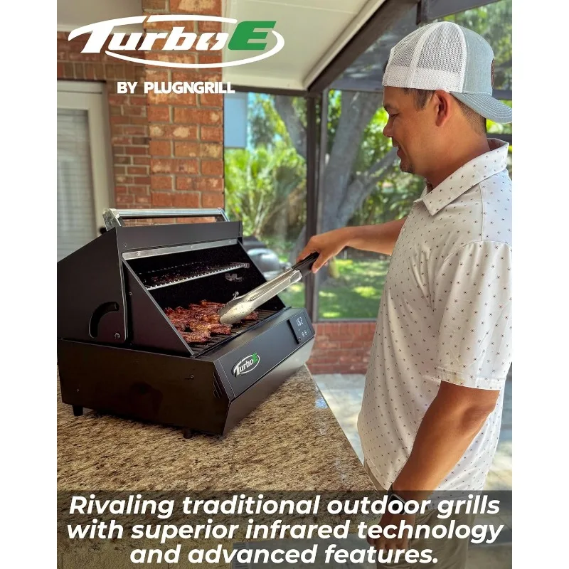 Outdoor Electric Grill , 1700W - 24-Inch Smart BBQ Grill with Probe & Digital Display for Precise Cooking & Searing 5