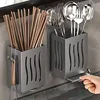 Multifunctional Kitchen Utensil Storage Rack Chopstick Draining Holder Wall-Mounted Freestanding Cutlery Tableware Organizer Box 2