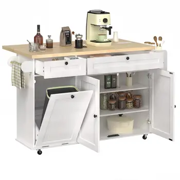 60" Rolling Kitchen Island Cart 1