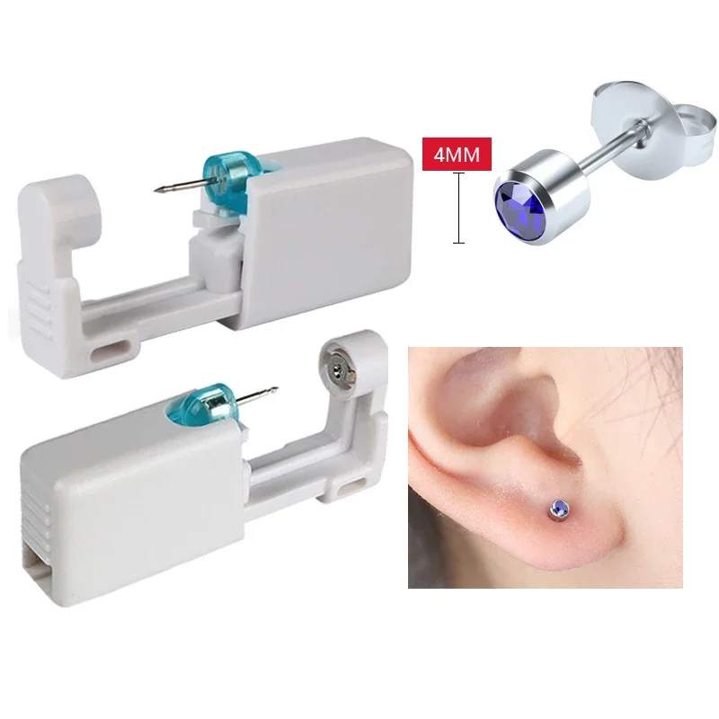1 Pcs Disposable Safe Sterile Piercing Unit for Gem Nose Studs Piercing Gun Piercer Tool Machine Kit Earring Stud Body Jewelry
