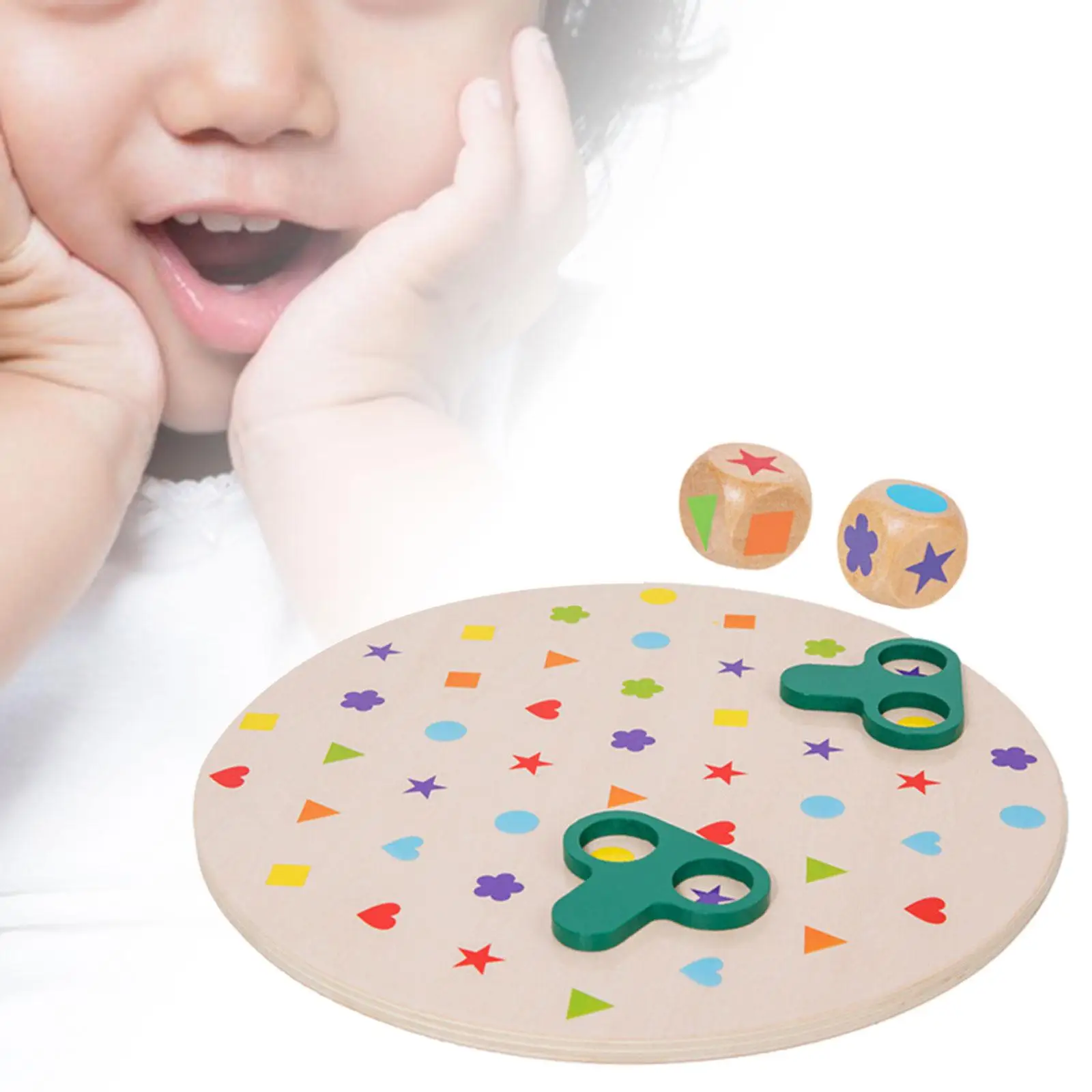 

Shape and Color Matching Toy Wood Shape Matching Board Montessori Educational
