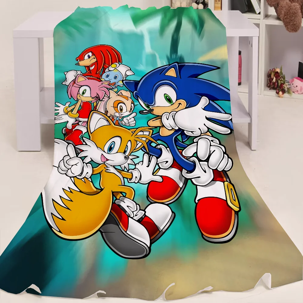 Summer Blanket King Size Sonics Picnic Throw Blanket for Sofa Luxury Fluffy Soft Blankets and Throws Cobija Home and Decoration 3