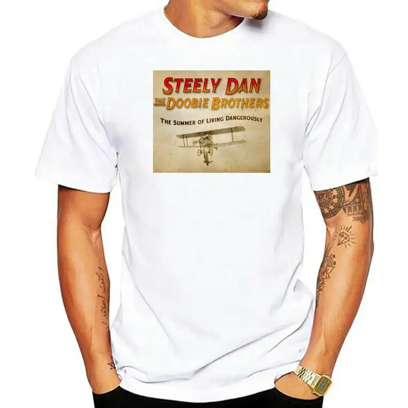 

Men Cotton brand Tshirt Steely Dan The Doobie Brothers Tour T shirt With Tour Date Black Color New brand teenager tshirts