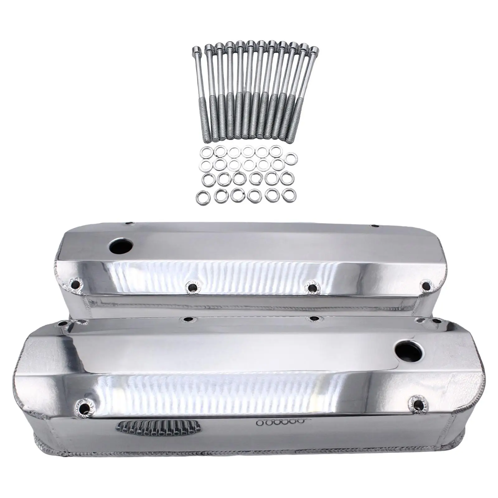 

Aluminum Fabricated Valve Cover Baffles Spare Parts with Bolts Polished for Big Block Bbf 429 460 Easy to Install Durable