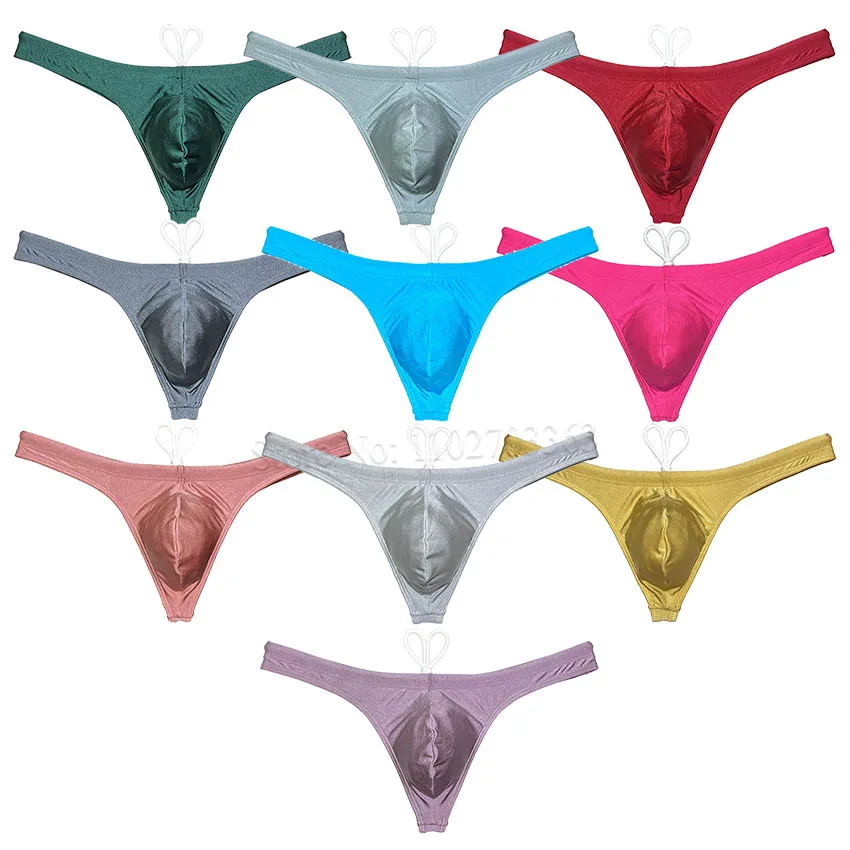 Men's Fashion Shiny Tangas Sexy Beachwear Wet Look Surfing Swimwear Swim Thong Bikini Surfwear Solid Bikini Swimsuit