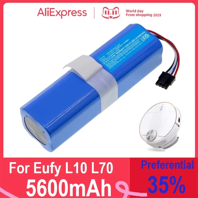 Batteria 14.4V 5600mAh Per Dreame L10, L10s, D10, D10s Pro/Plus/Ultra, Z10, X10, S10 E Roborock S50, S5, S6, S7, Q7, Q5
