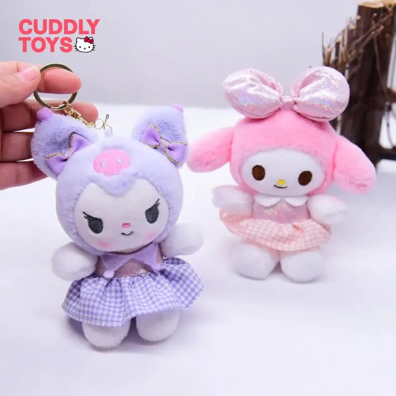 

Sanrio Keychain Kawaii Kuromi Melody Plush Doll Toys Cartoon Bag Decor Soft Cotton Sanrio Plush Keychain Pendant for Girls Gifts