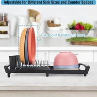 Étagère de rangement de cuisine extensible en acier au carbone, à espacement large, avec drainage automatique, grande capacité, anti-humidité et anti-rouille 1