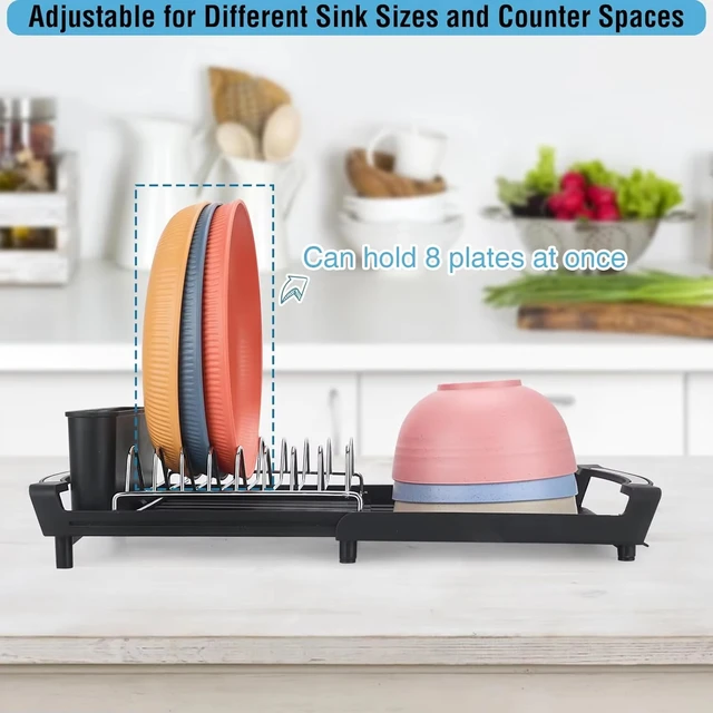 Étagère de rangement de cuisine extensible en acier au carbone, à espacement large, avec drainage automatique, grande capacité, anti-humidité et anti-rouille 1