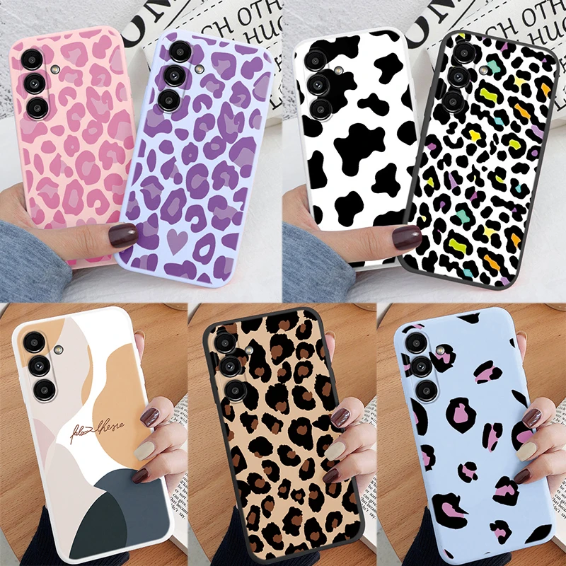 Leopard Print Pattern Soft Silicone Protective Phone Case for Samsung Galaxy A14 5G
