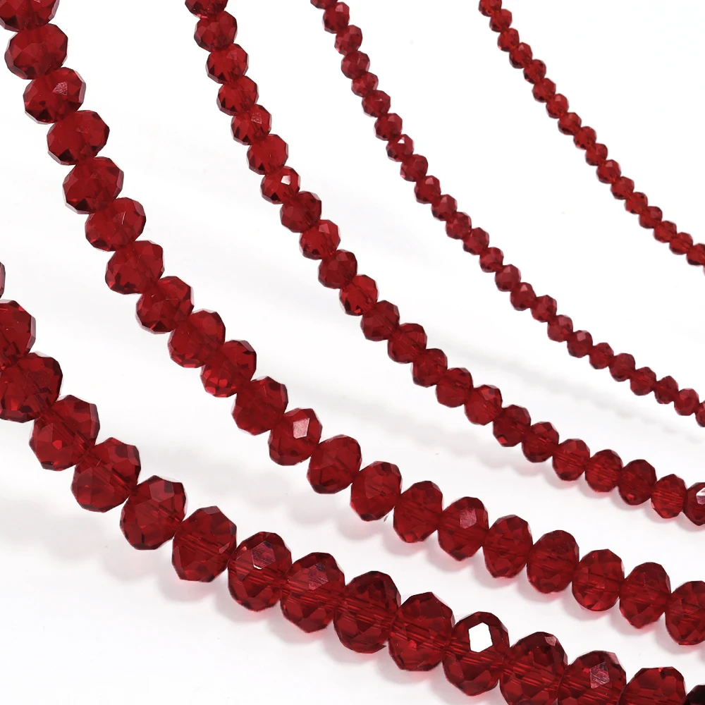 Round Faceted Colorful Glass Beads for Jewelry Making and DIY Projects