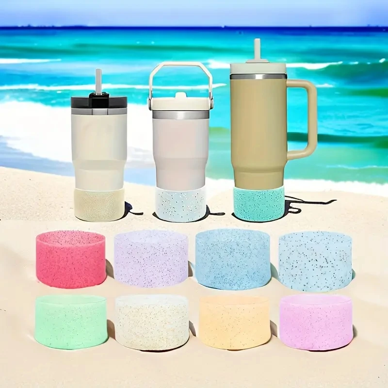 Non-slip Water Cup Bottom Sleeve Boot 7.5cm 1pc Cup Base Protective Cover for Stanley 30oz 40oz & Hydro Flask 12-24oz