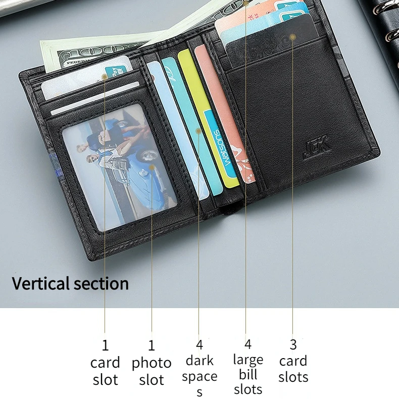 Men's Leather Wallet Short Casual Fashion Classic Tide Brand New Multi-card card holder Coin purses male money clip cowhide