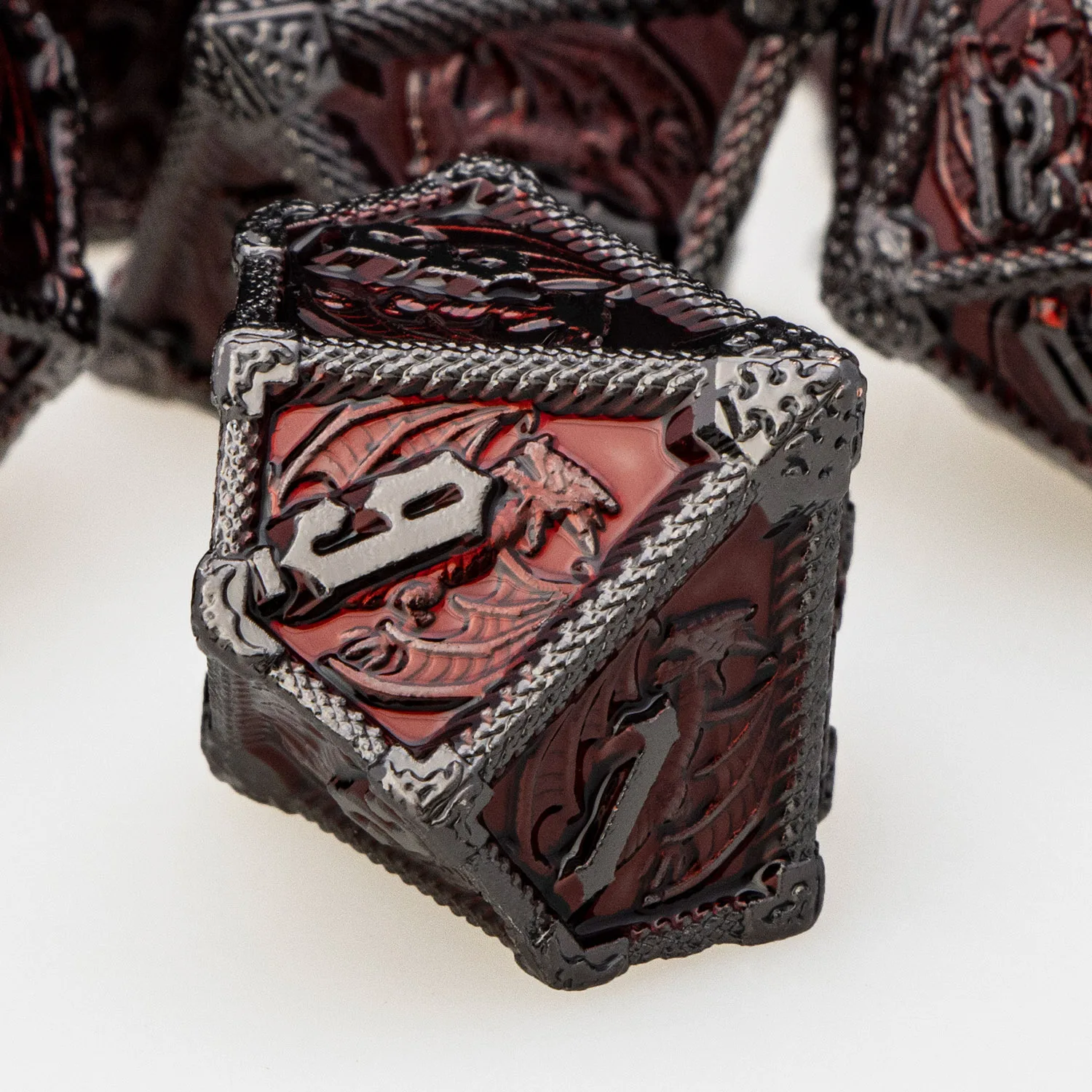 Dice Set Metal DND Dungeon and Dragon Polyhedral D20 D12 D10 D8 D6 RPG Role Playing Games
