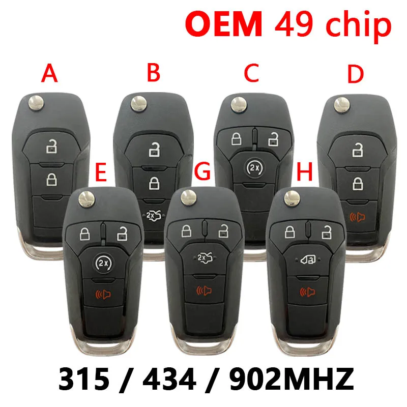 CN018133 OEM откидной дистанционный ключ для Ford 315/434/902 МГц с оригинальным ключом Hitag Pro